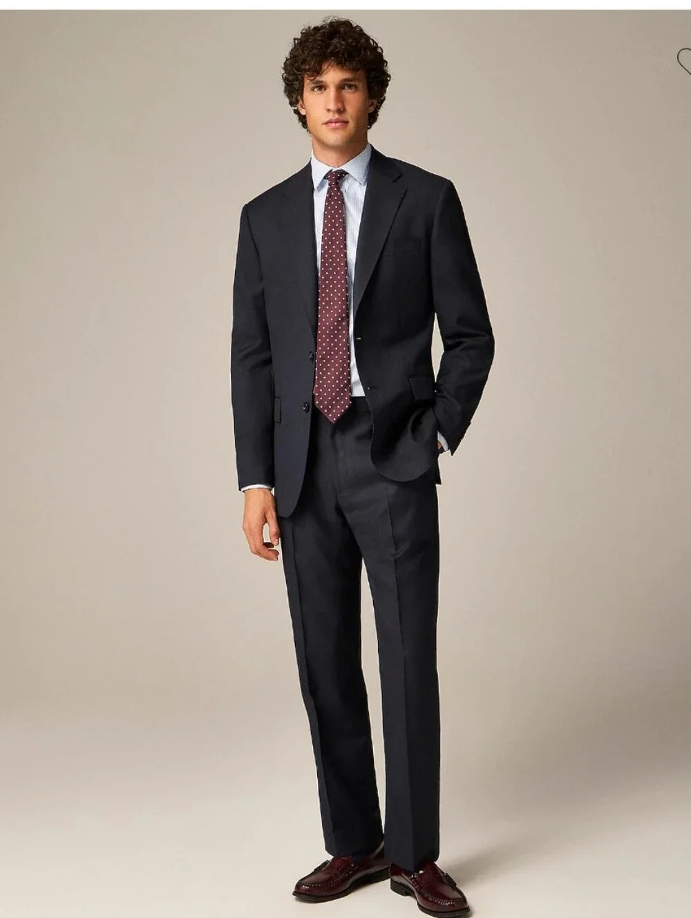 J Crew Crosby Classic-fit suit jacket in Italian worsted wool BZ636 36R Navy